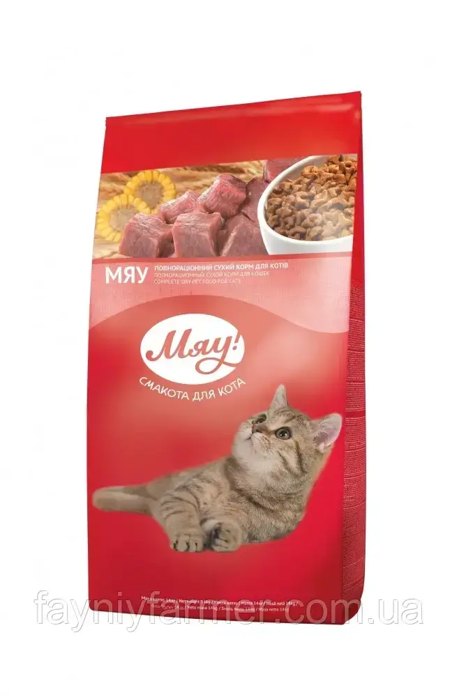 

Сухий корм для котів "Мяу!" м'ясний 11 кг 0.9