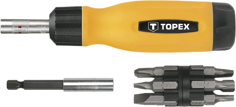 

Отвертка с трещоткой и насадками TOPEX 39D518