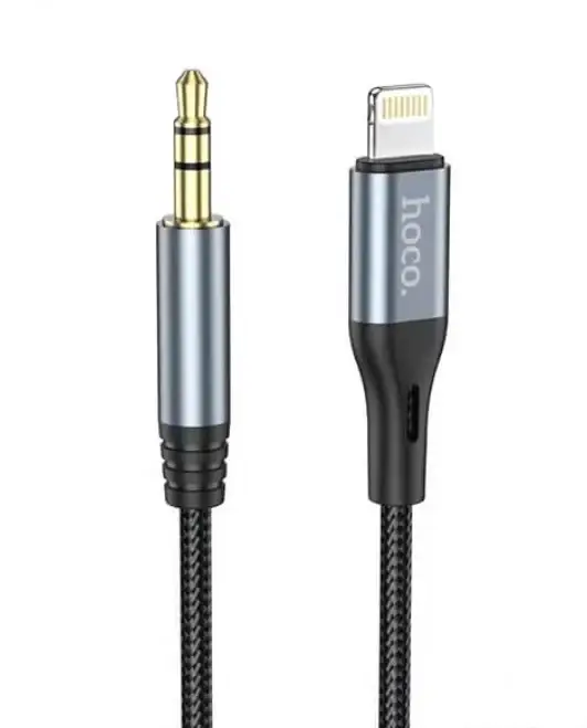 

Переходник с айфона на аукс Aux - Lightning Hoco DUP03 Aux для айфона aux iphone, Черный