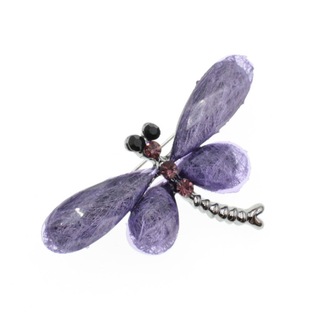

Брошь в виде стрекозы Ayane purple с инкрустированными стразами размер 4,5 х 2,5 см
