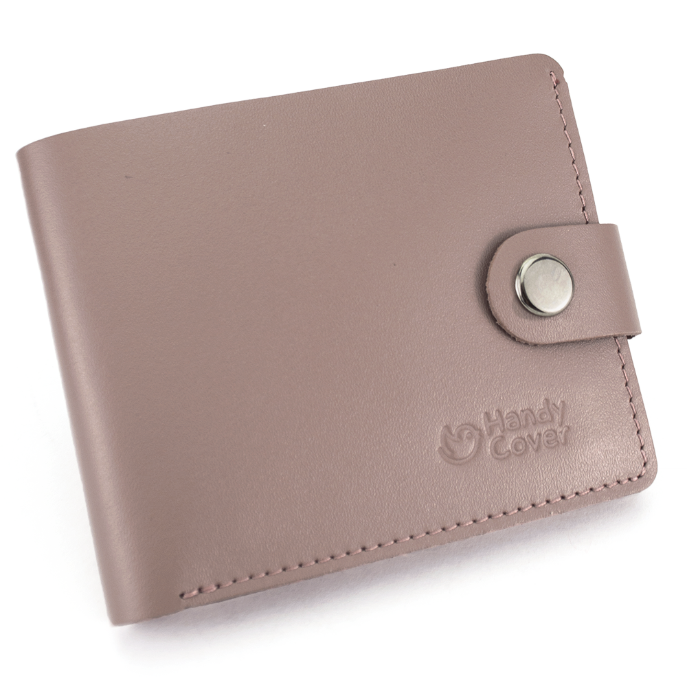

Портмоне женское кожаное на кнопке Handycover HC0042 нюдовый, Розовый