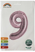 

Фольгированная цифра 32"(80 см) КНР 9 розовое золото