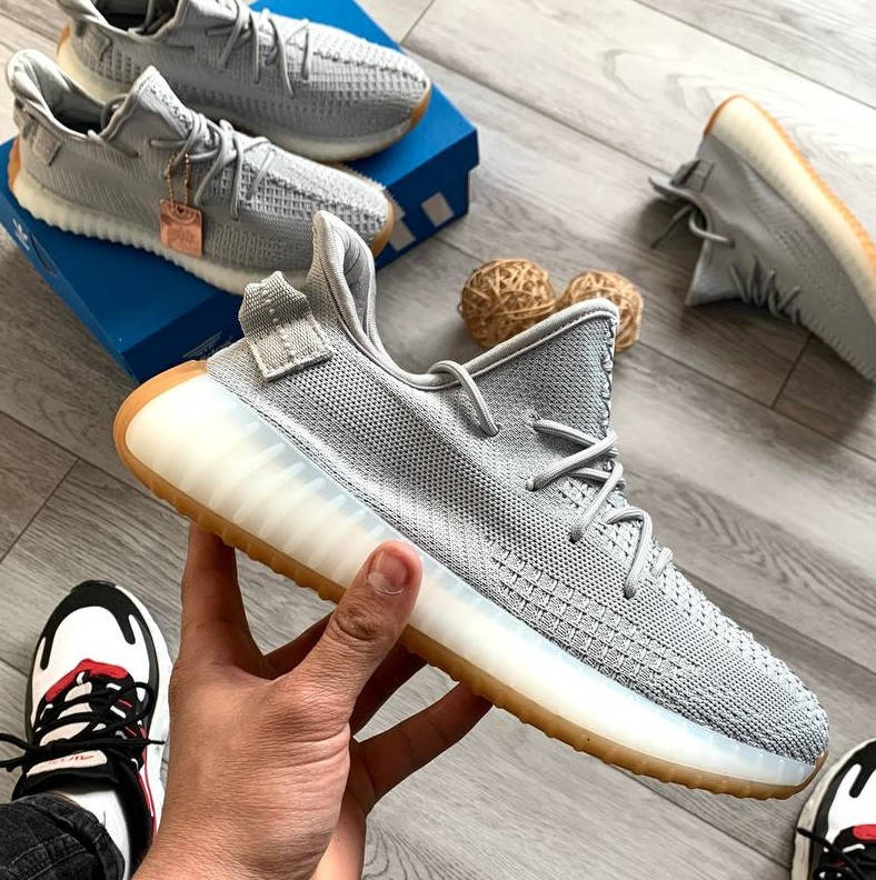 

Мужские кроссовки Adidas Yeezy Boost 350 весна-осень-лето повседневные легкие серые. Фото в живую, Серый