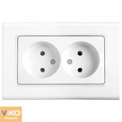 

Двойная розетка без заземления VIKO Linnera, белая