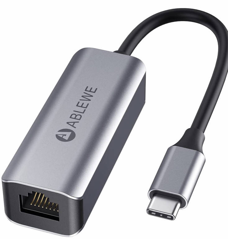 

Адаптер USB C-Ethernet, адаптер ABLEWE Type-C-RJ45 Gigabit Ethernet, сетевой адаптер совместимый с MacBook Pro
