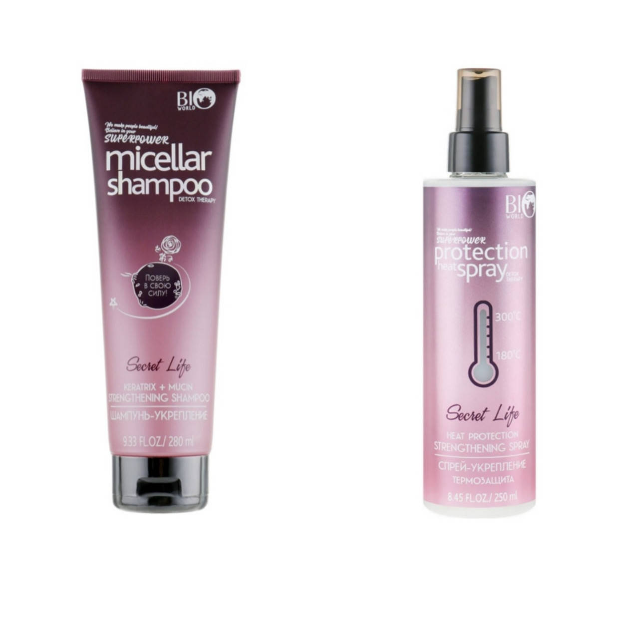 

Набор для волос Bio World спрей для волос термозащита + шампунь-укрепление для волос