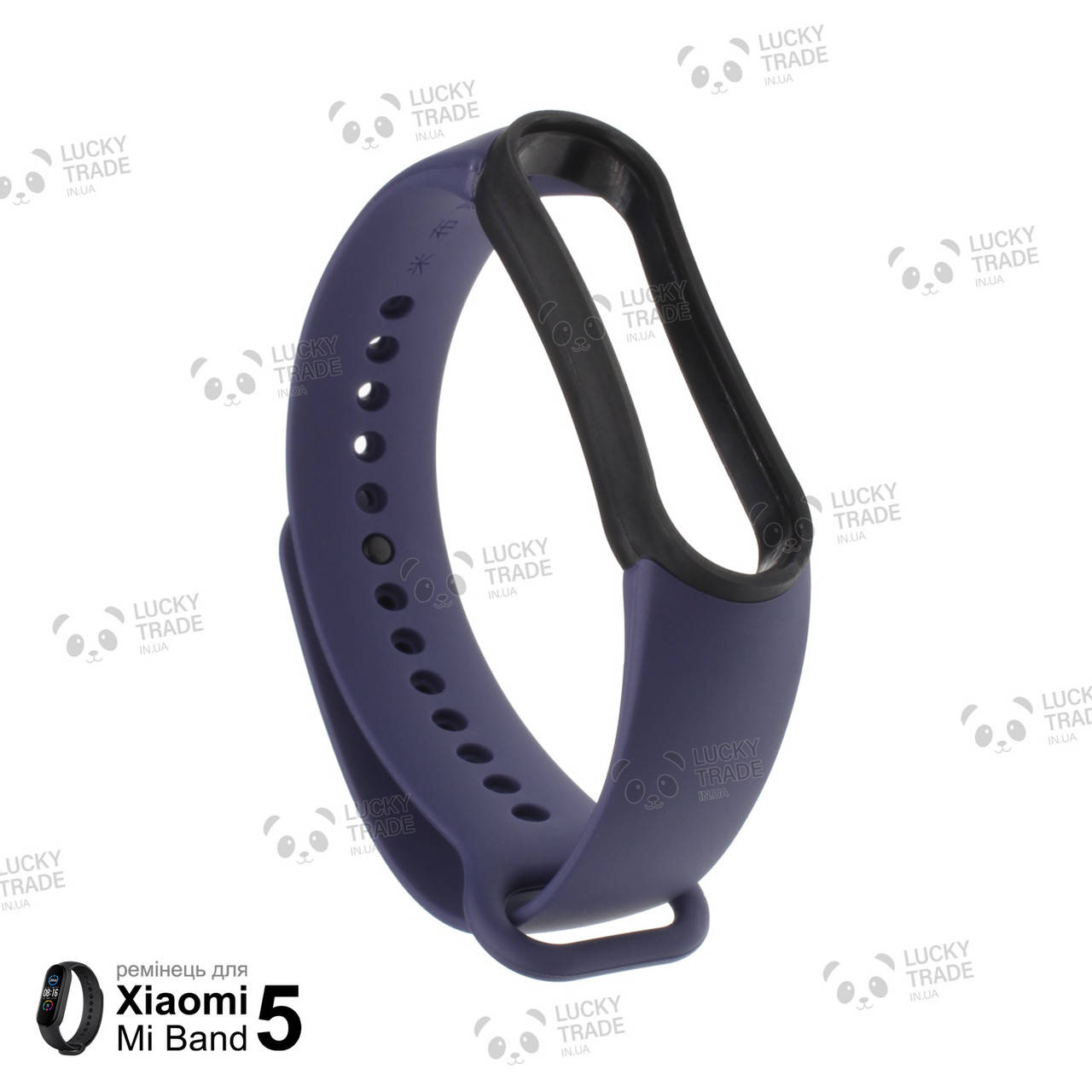 

Ремешок Xiaomi Mi Band 5 силиконовый двухцветный браслет с рамкой miband Темно-синий / Черный [1011]