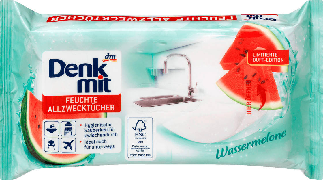 

Влажные салфетки для уборки Denkmit (Wassermelone) Арбуз 50 шт