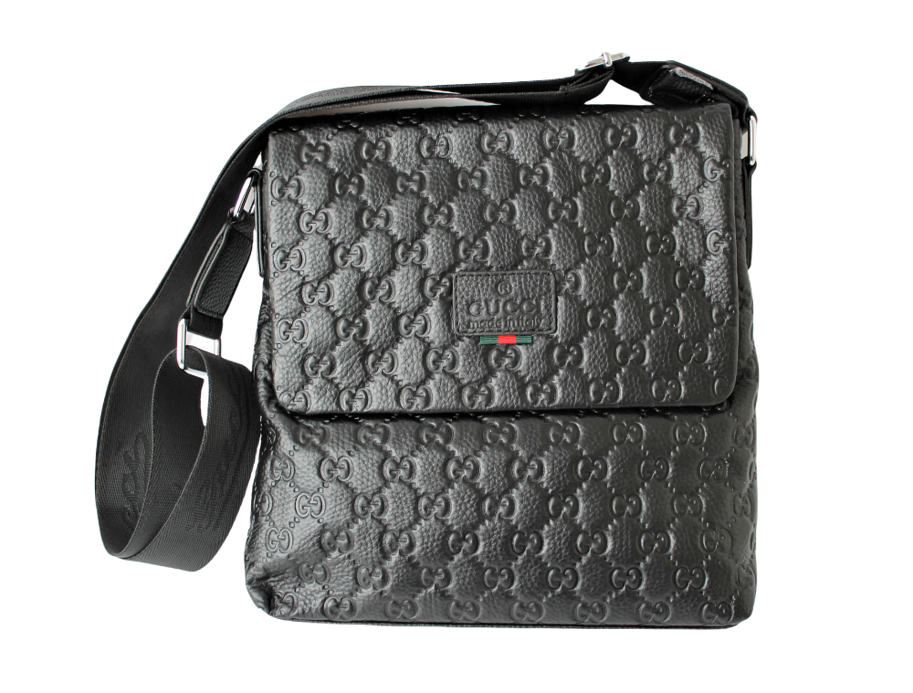 

Мужская кожаная сумка Gucci black, Черный
