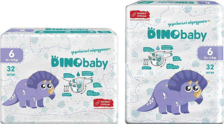 

Подгузники детские Dino Baby 6 (16+ кг), 64 шт