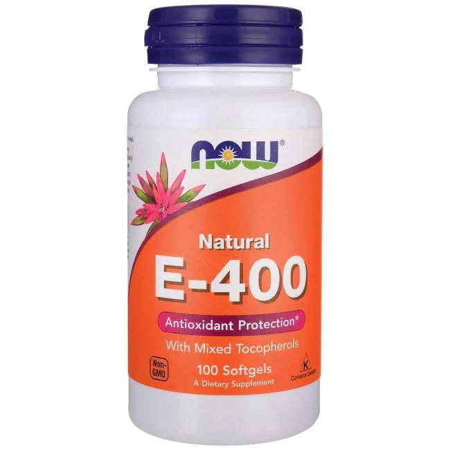 

Витамин Е (Vitamin E) Now Foods Витамин E 400 (d-альфа токоферол) 100 капс.