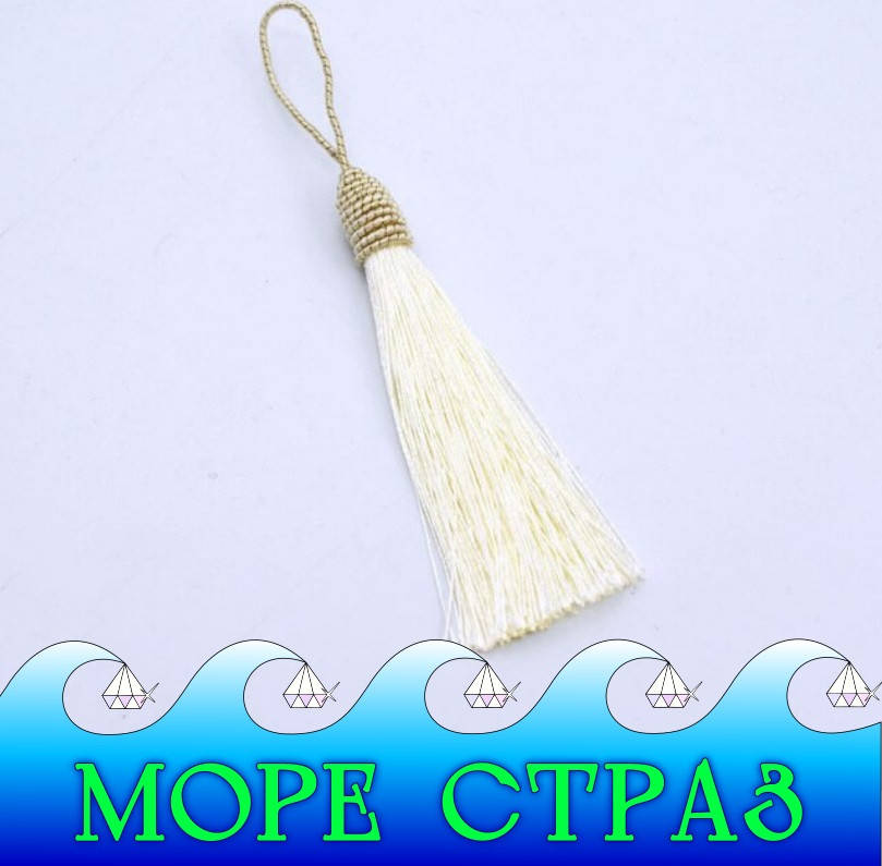

Подвеска кисть шелковая фурнитура для рукоделия молочно-белая White