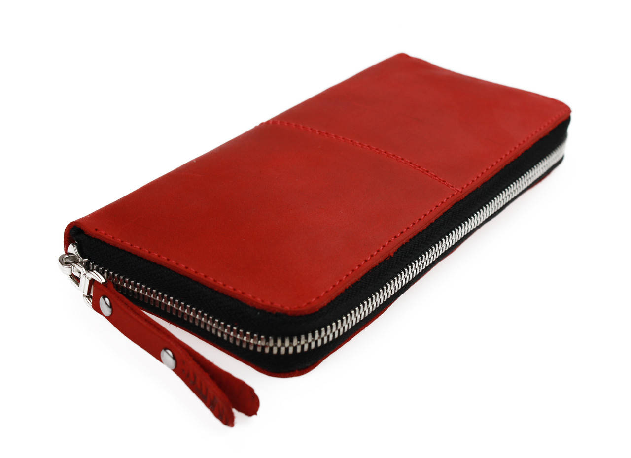 

Кошелек женский кожаный клатч большой travel SULLIVAN kgb83-2(19.5) красный