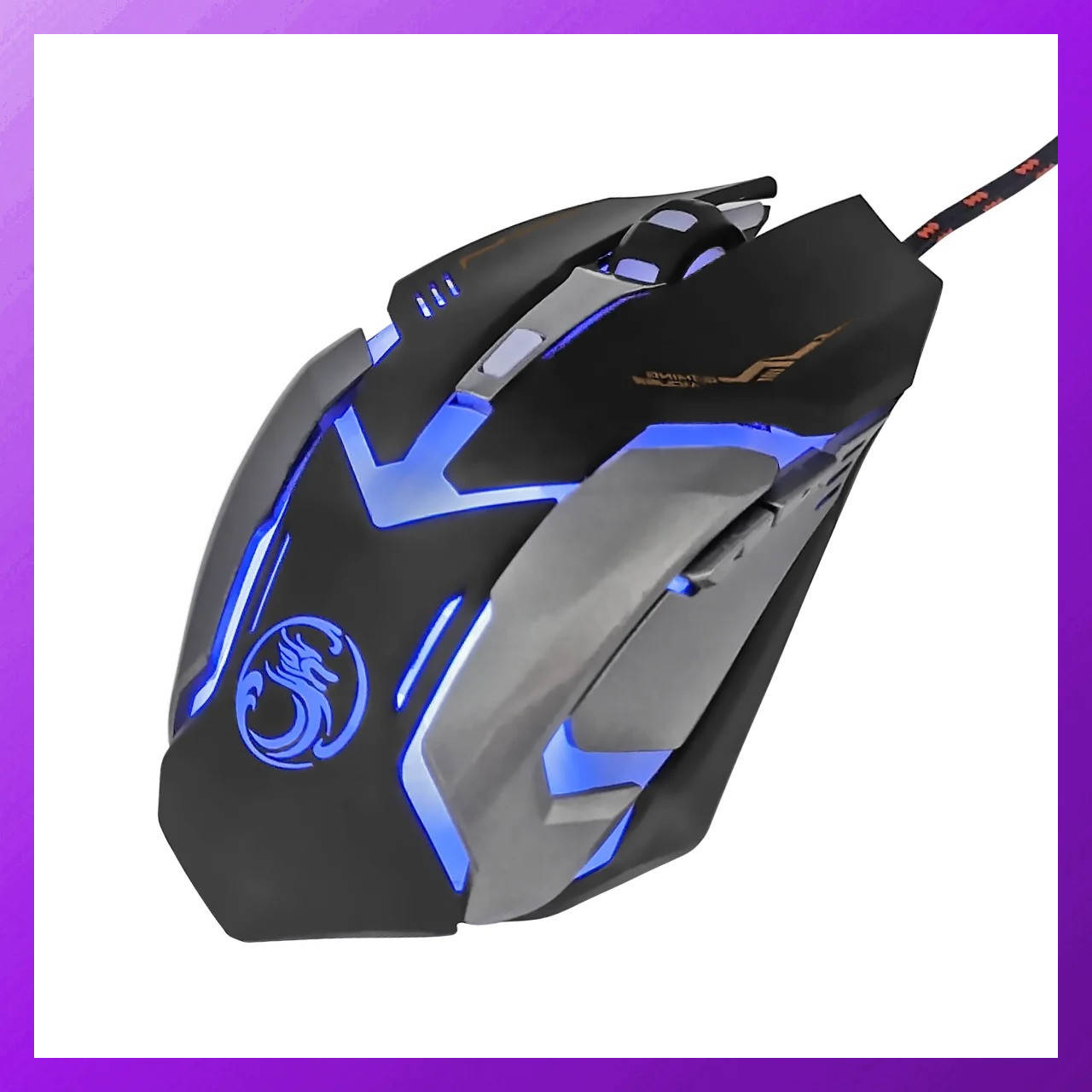 

Игровая мышка компьютерная \ компютерна мишка с LED подсветкой 7 цветов, Черный