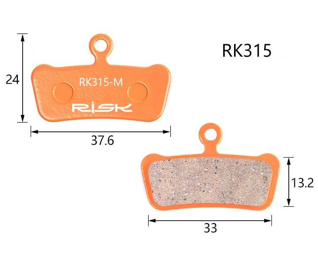

Тормозные колодки дисковые для велосипеда RISK RK315-S (Avid Elixir, XO, 7, 9 Trail, Guide RS), полуметалл