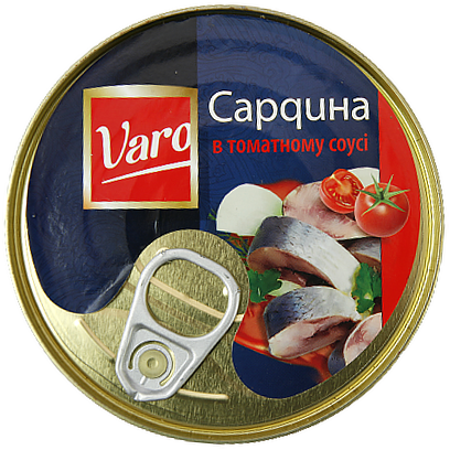 

Сардини в томатному соусі Варо Varo 144/240g 48шт/ящ (Код : 00-00010183)