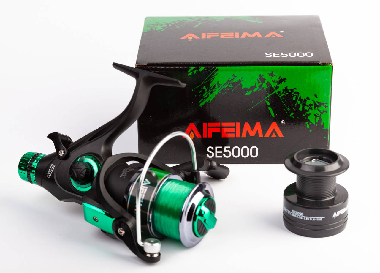 

Катушка Feima SE  6+1bb Green с бейтраннером и леской, Зелёный