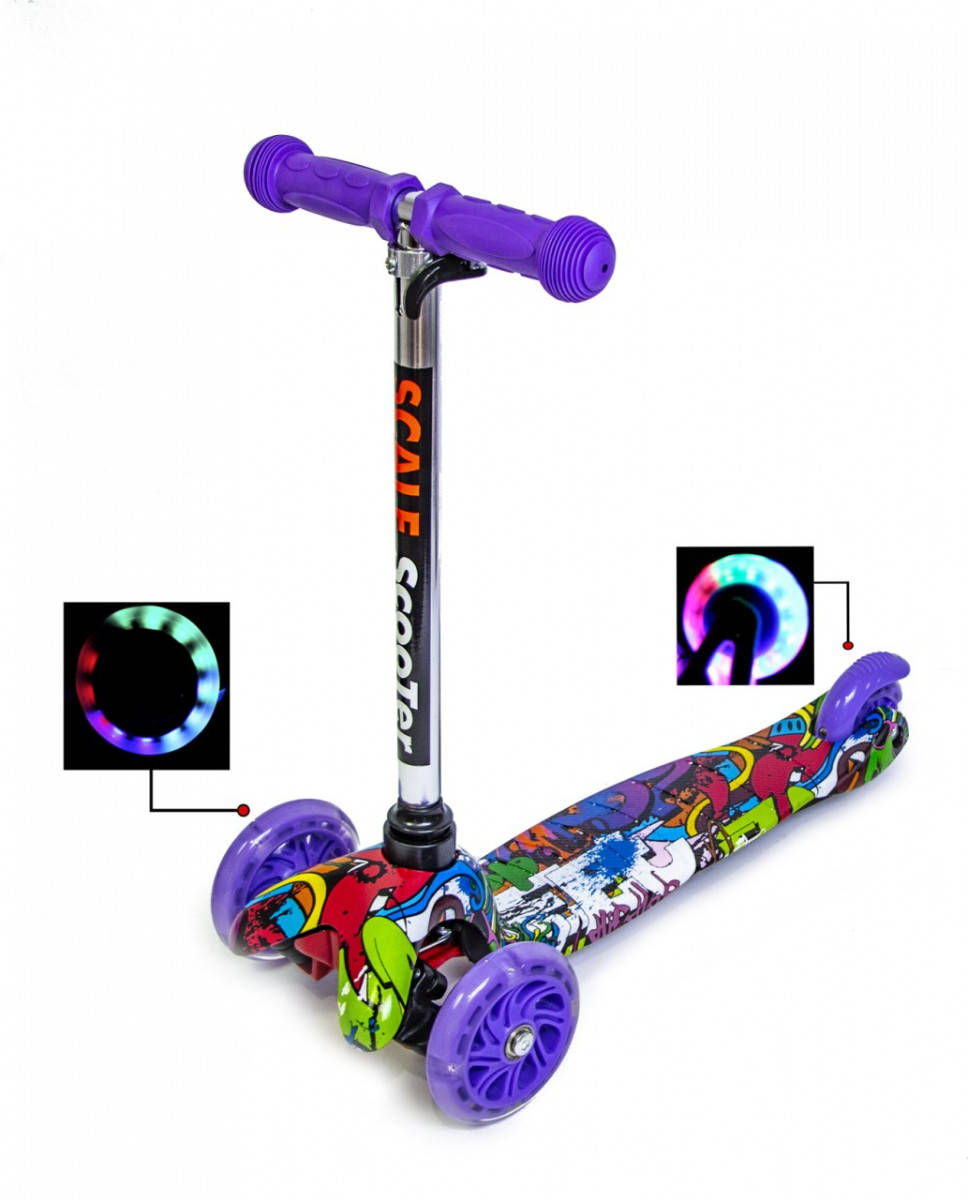 

Трехколесный самокат Scale Scooter MINI Graffiti Violet, Фиолетовый
