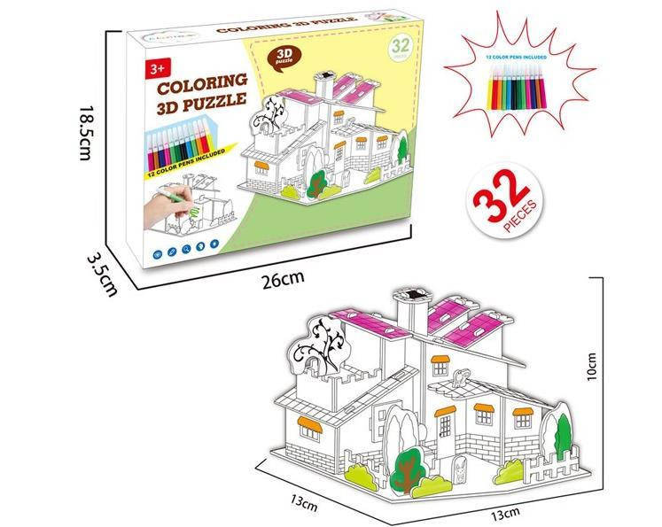 

Детский 3D конструктор 8N399-8-11-12 разрисовка (Дом 8N399-8)