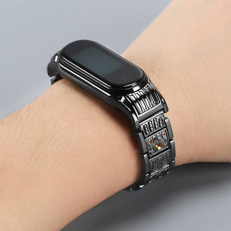 

Металлический Браслет Thanos для Mi Band 4 / 3 Black