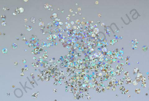 

Конфетти, камифубуки #14 прозрачные для дизайна ногтей, голографические, Разные цвета