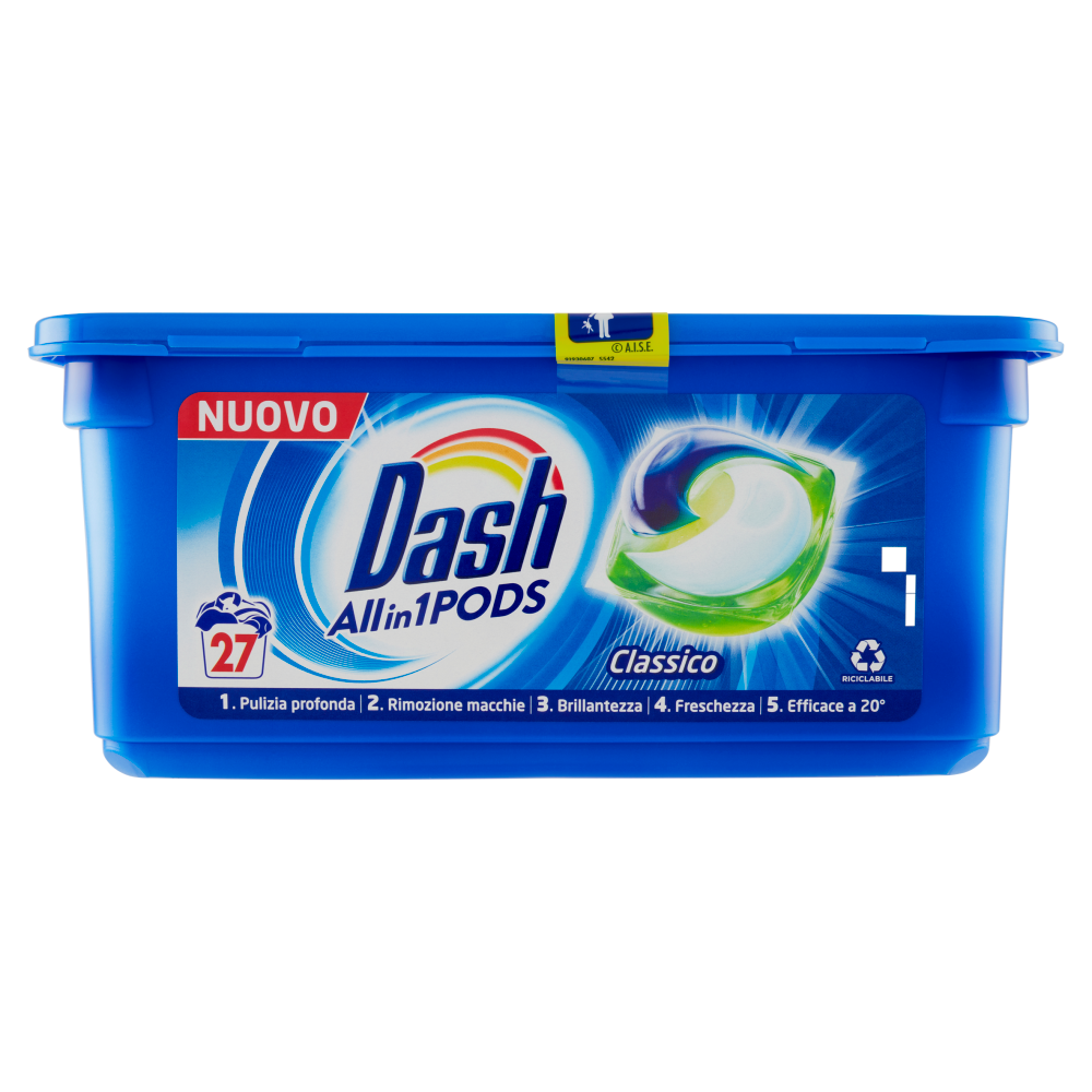 

Средство для стирки DASH All in 1Pods 27 капсул