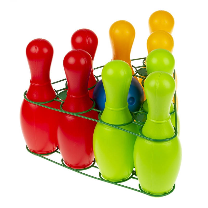 

Детский игровой набор для боулинга с кеглями и шаром "Радуга 9" 0732, кегли - 9 шт, шар