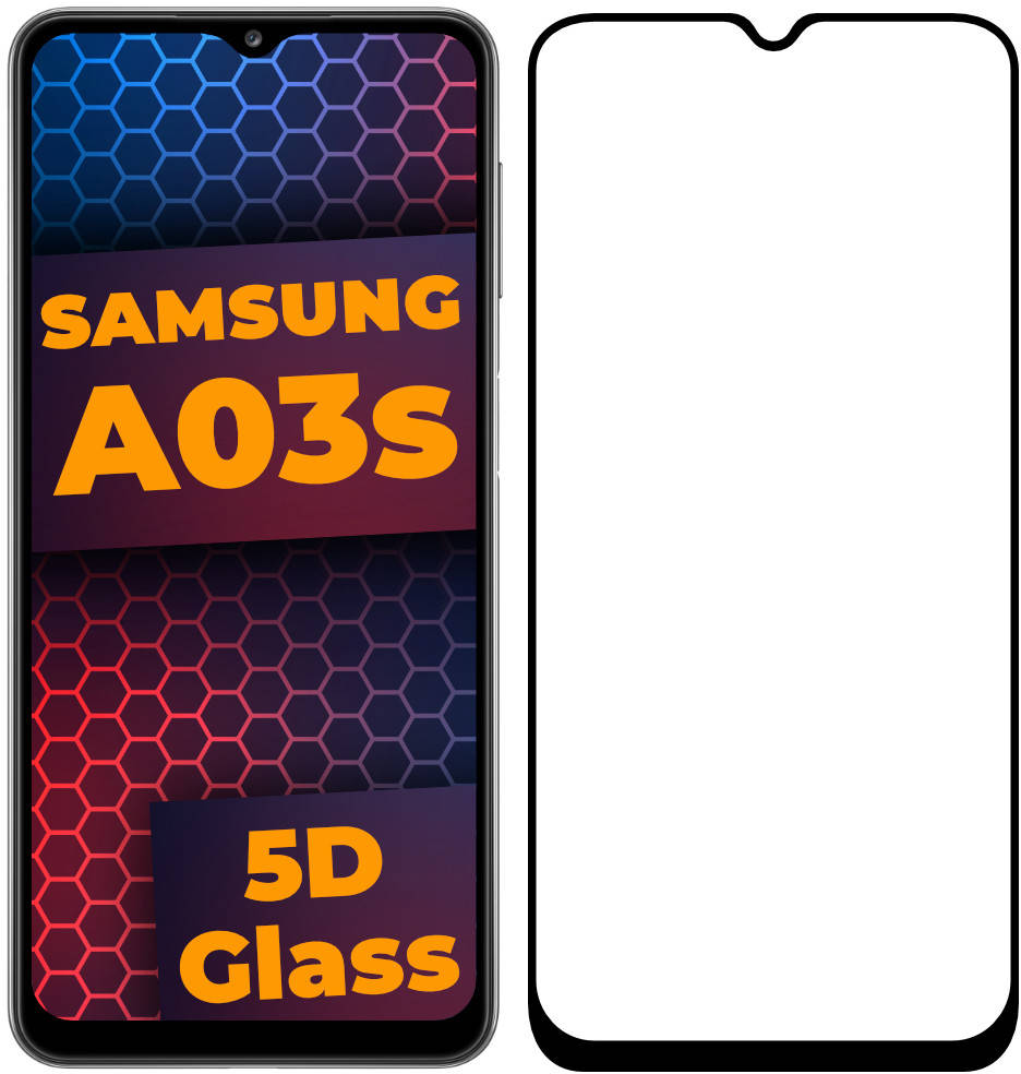 

5D стекло Samsung Galaxy A03s A037 (Защитное Full Glue) Black (Самсунг Галакси А03с), Черный
