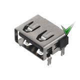 

Гнездо USB-A, smd, угловое перевернутое, короткое