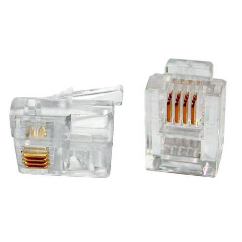 

100x Коннектор RJ11 RJ12 RJ14 6P4C телефонный, 101603