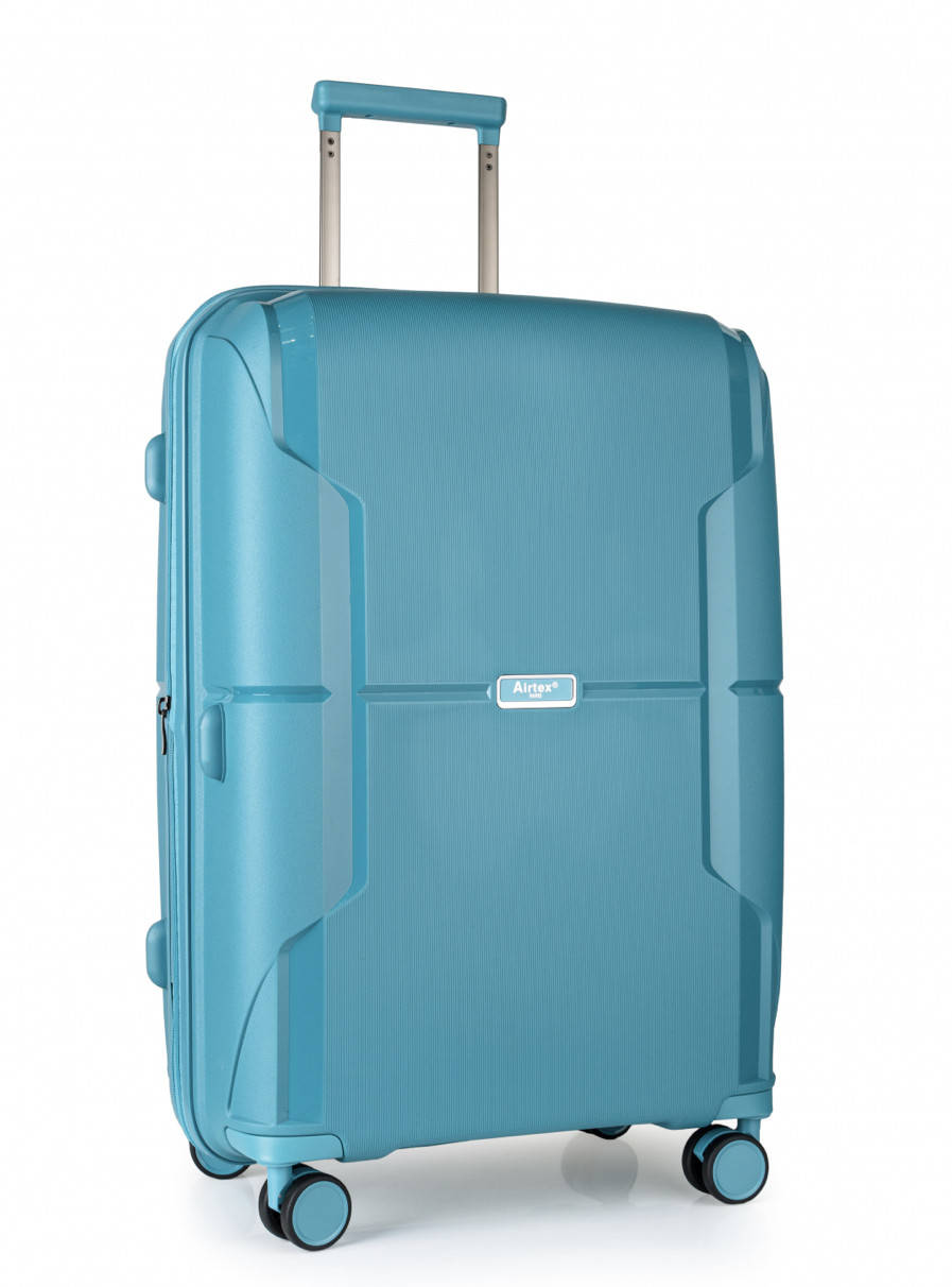 

Чемодан полипропиленовый с расширением  M голубой | 28х68х46(+5) см | 3.300 кг | 75 л | Airtex 245