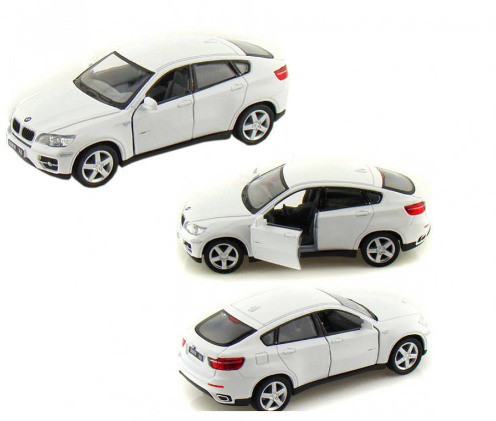 

Коллекционная игрушечная машинка BMW X6 KT5336W инерционная (Белый), Черный
