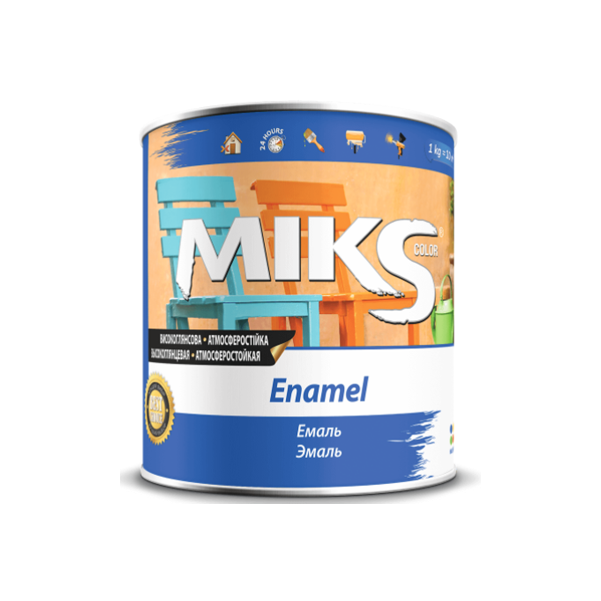 

Алкидная эмаль для дерева и металла ПФ-115 Miks Color голубой 2.8кг