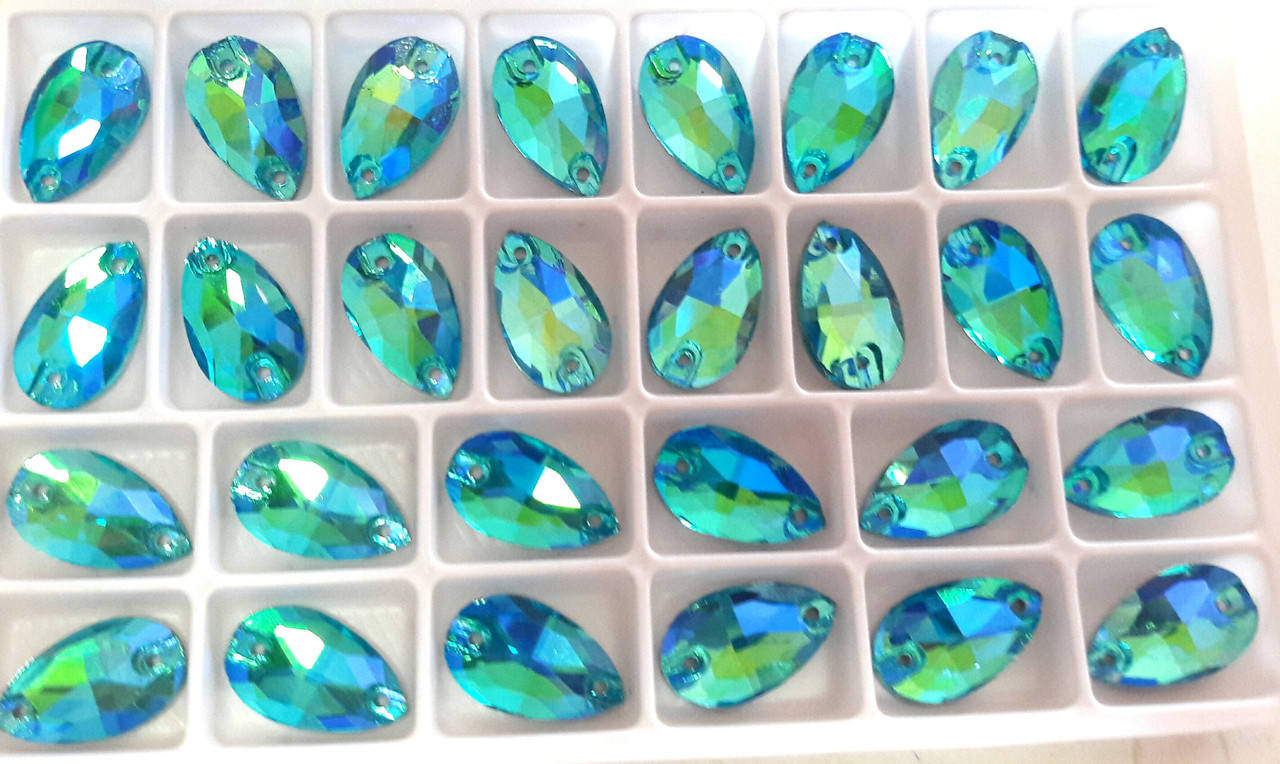 

11мм*18мм капля Aquamarine_AB 1шт (Пришивные камни стекло)