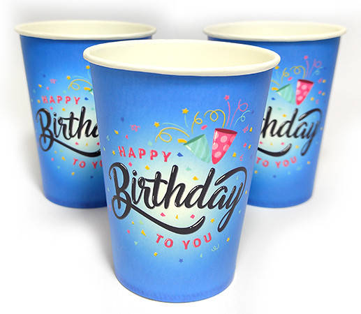 

Набор стаканчиков "Happy Birthday Blue" 10 штук, Разные цвета