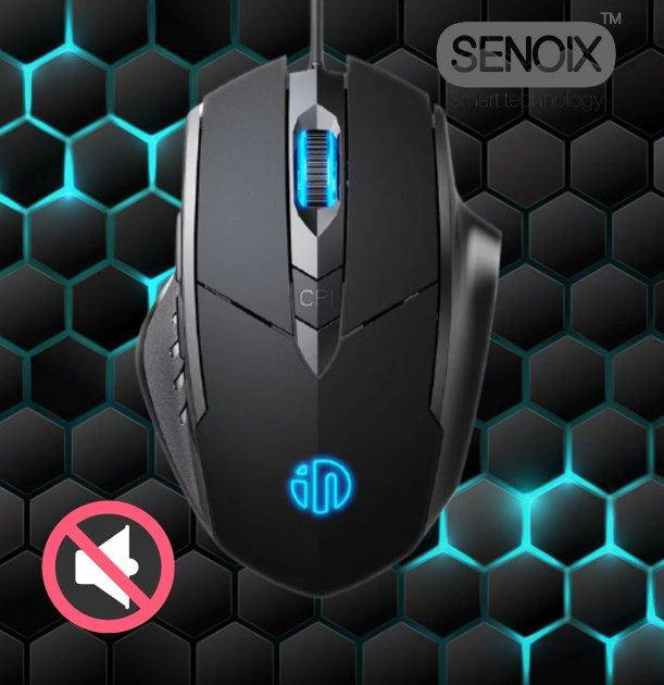 

Мышь бесшумная игровая SENOIX™ Silent G7 Inphic проводная с подсветкой, Черный