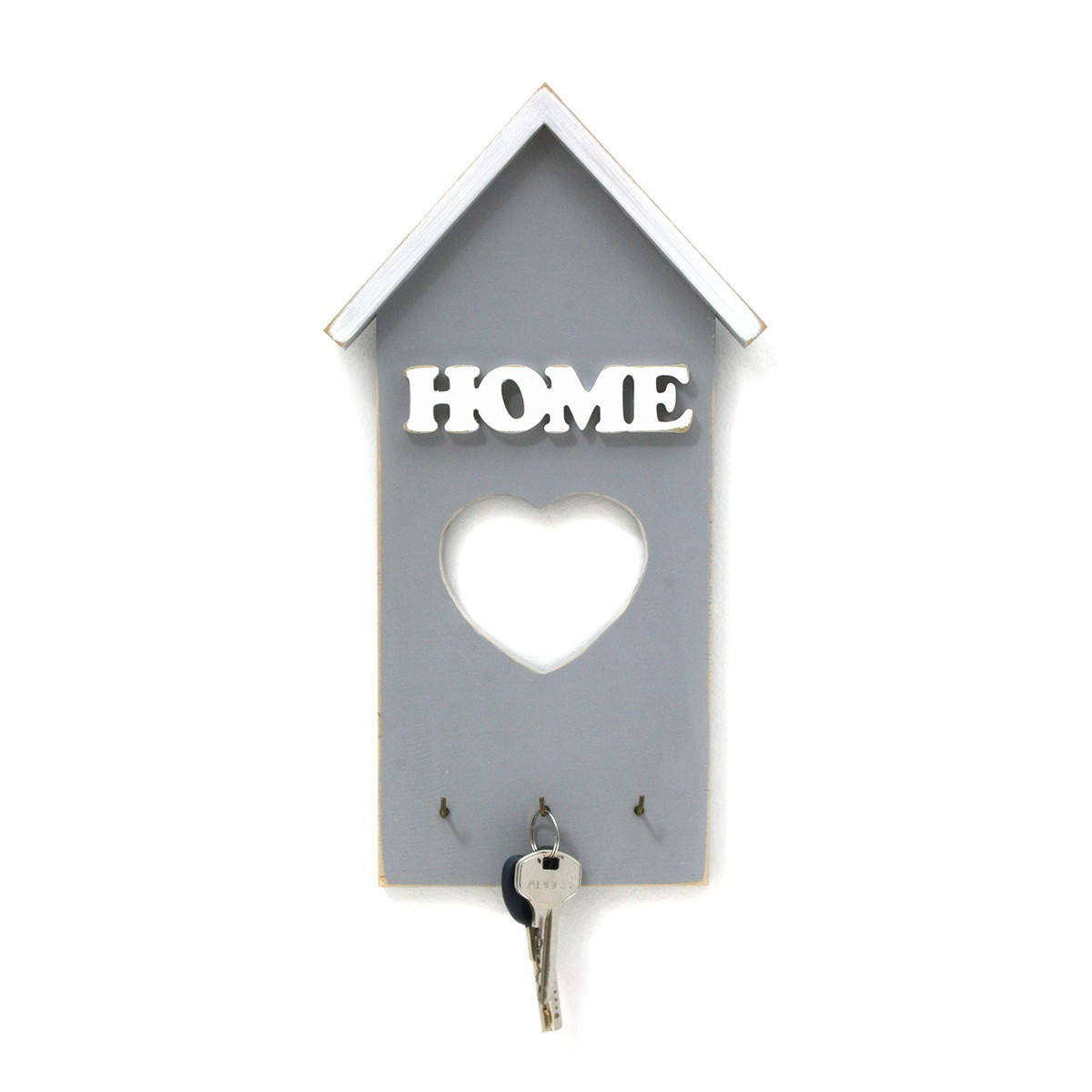 

Ключница на стену в монохромном стиле "HOME" белая на сером фоне, размер 295х160х25 мм