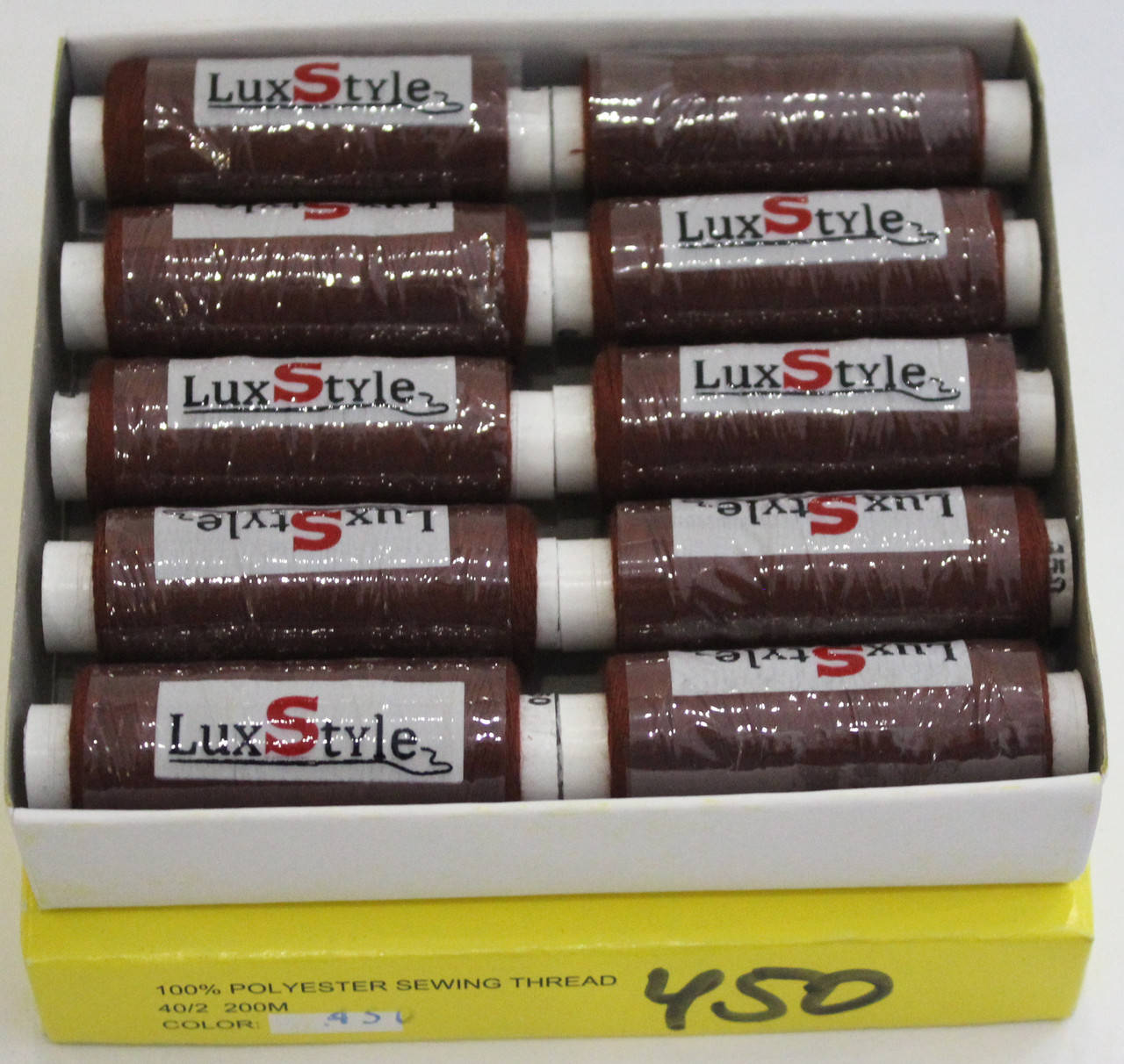 

Нитки швейные LuxStyle 40/2-200м (100% полиэстeр) №450, Разные цвета