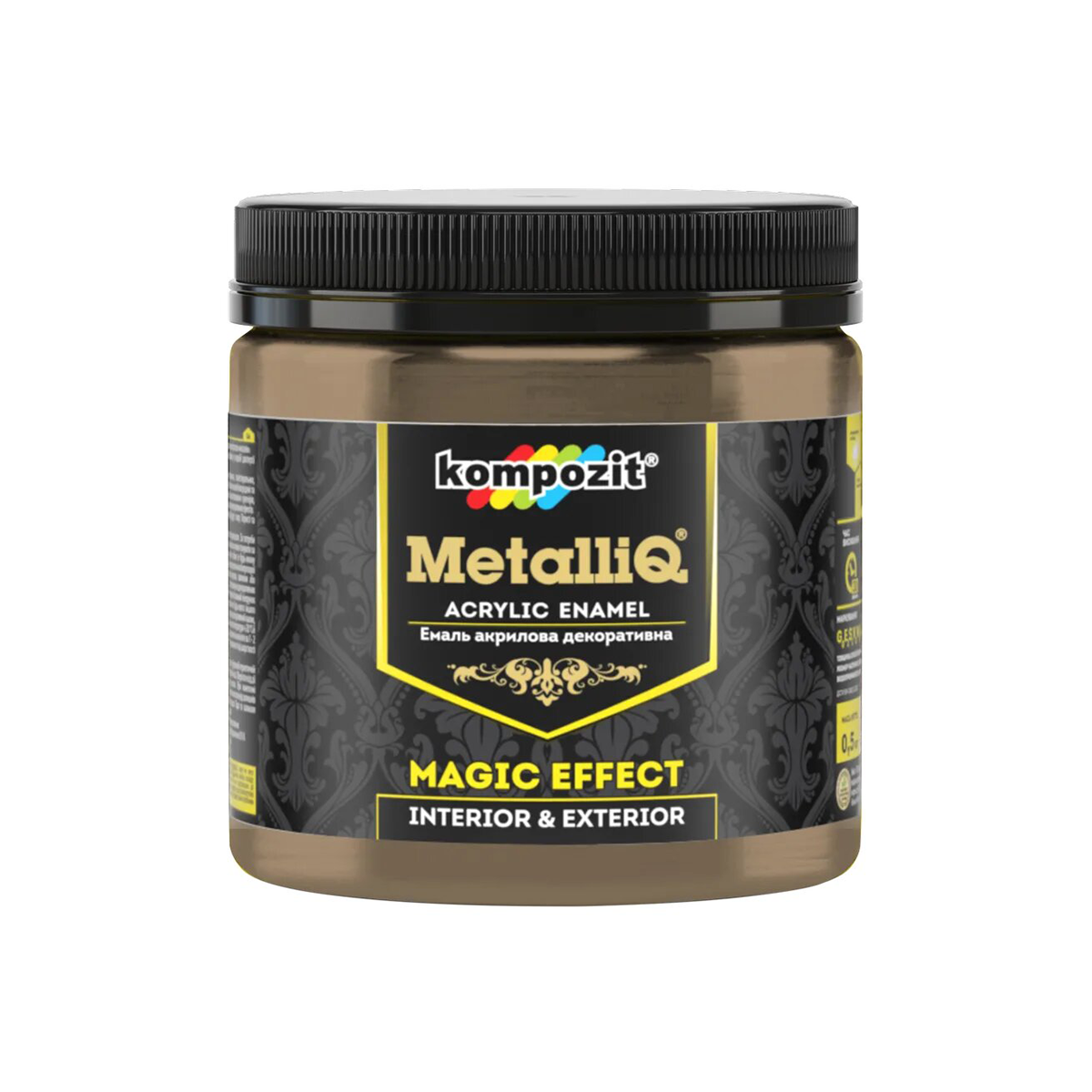 

Декоративная акриловая эмаль Kompozit Metalliq римское золото 0.5кг