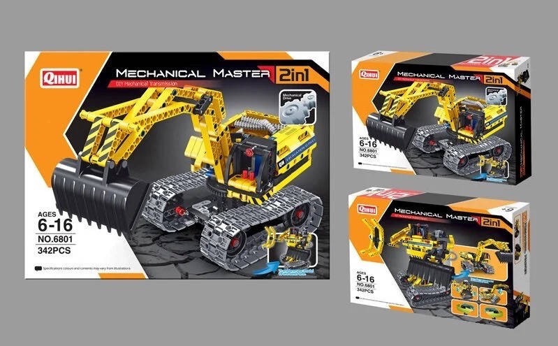 

Конструктор техник 2 в 1 (экскаватор и робот) QiHui Technics 342 детали - QH6801