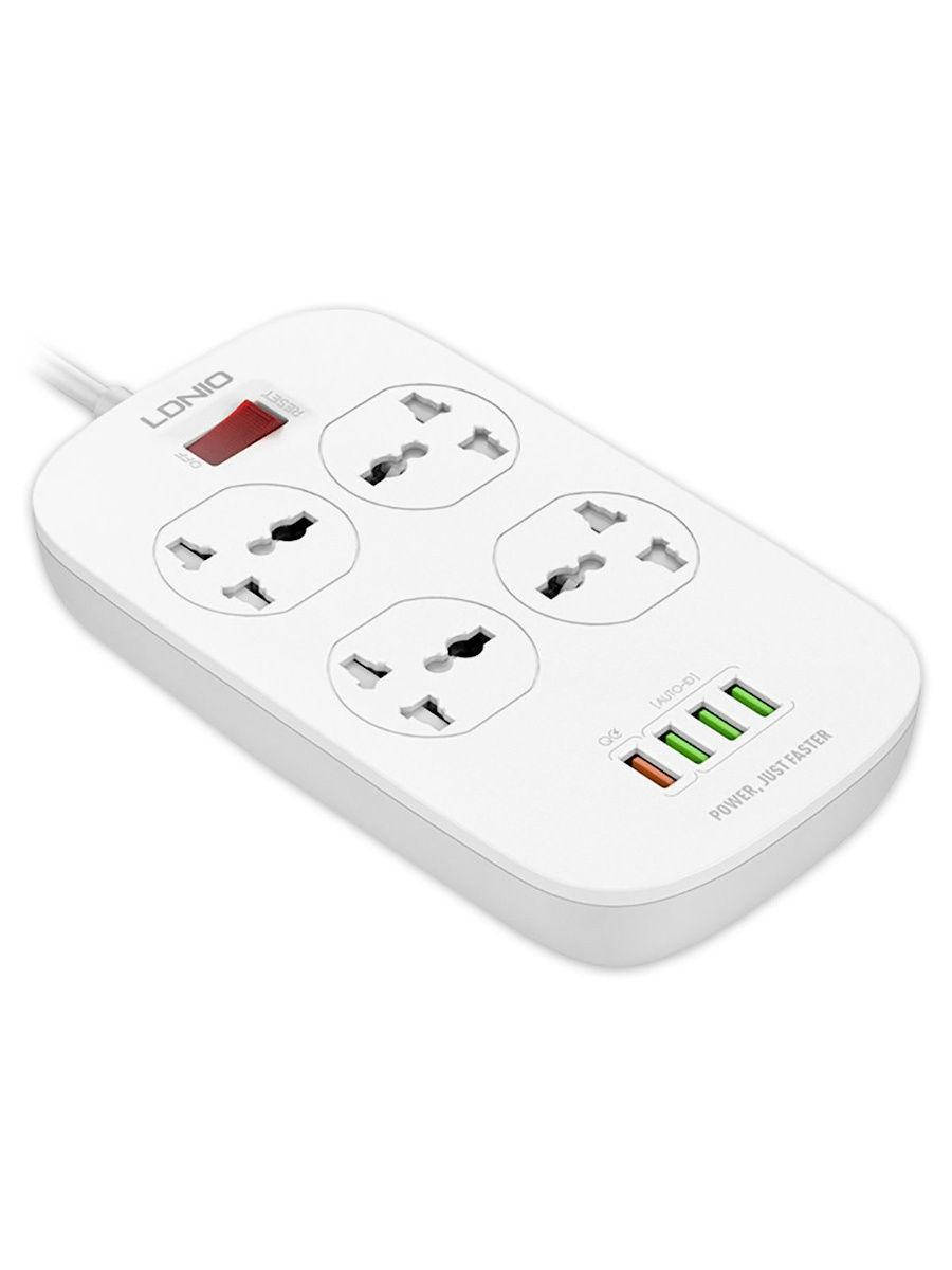 

Сетевой удлинитель LDNIO SC4407 4 розетки + 4 USB