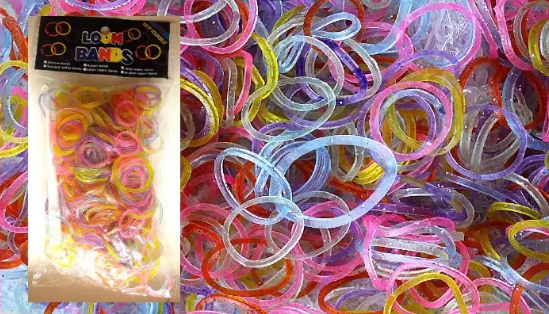 

Резинки для плетения с блестками 600 шт разного размера для фигурок