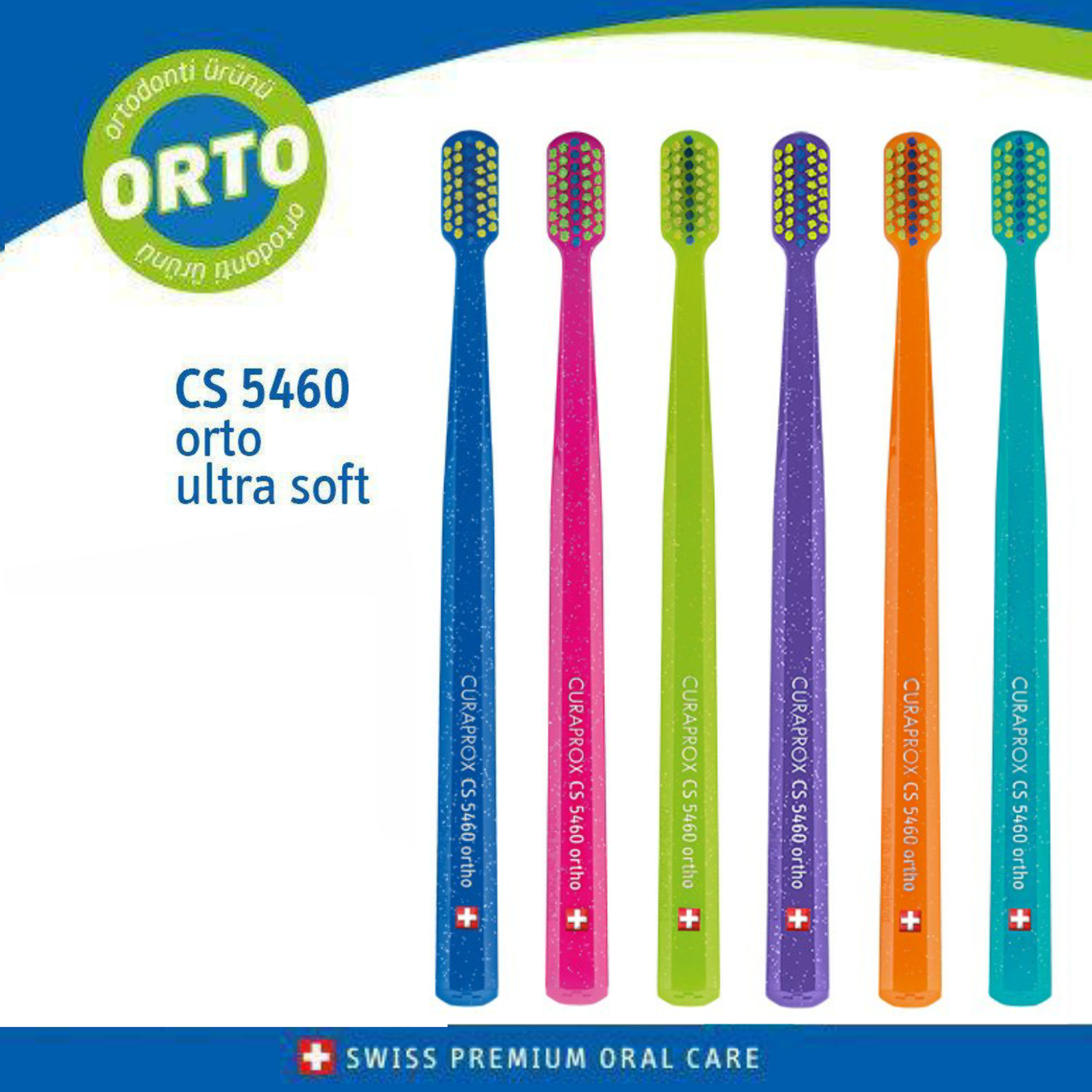 

Ортодонтическая зубная щетка Curaprox ORTHO CS 5460 с углублением, 1 шт