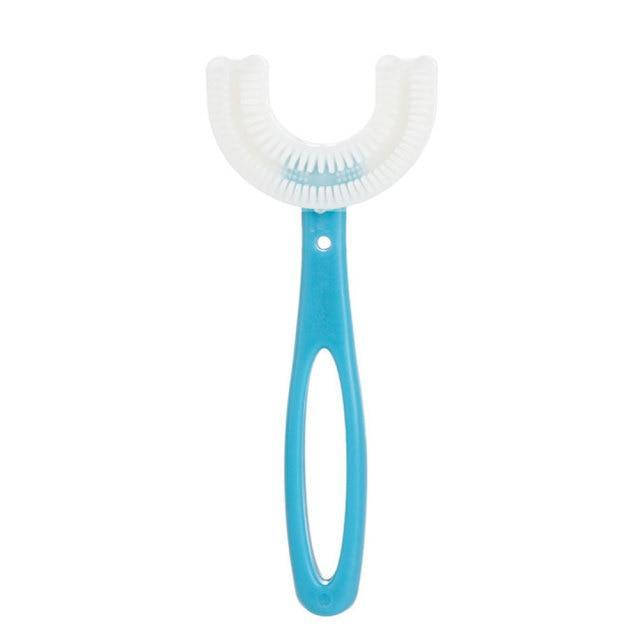 

Детская U-образная зубная щетка Childrens U-shaped Toothbrush. Голубая и розовая