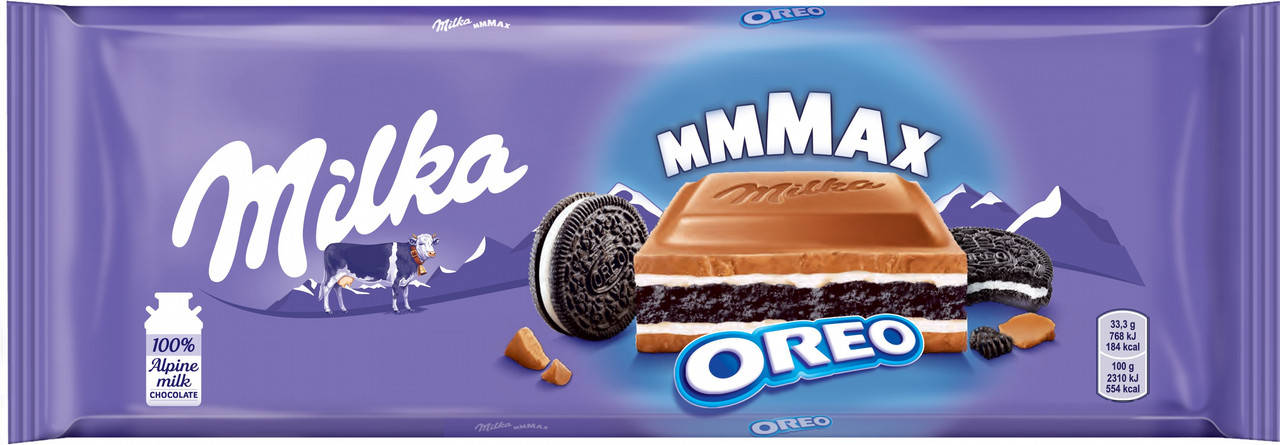 

Молочный шоколад Milka MAX с печеньем Oreo, 300 г