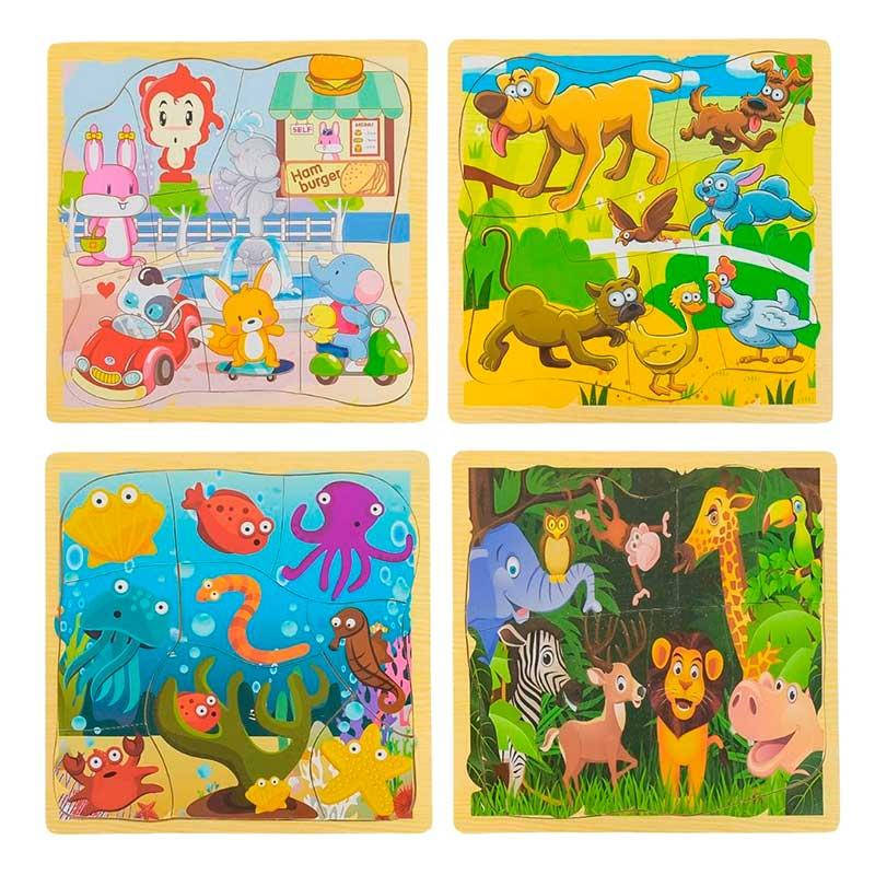 

Деревянная игра - пазлы "Животные" С 37774