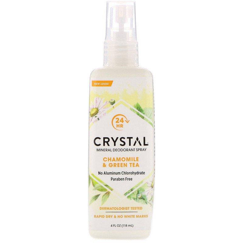 

Crystal Body Deodorant, Минеральный дезодорант-спрей с ромашкой и зеленым чаем, 118 мл