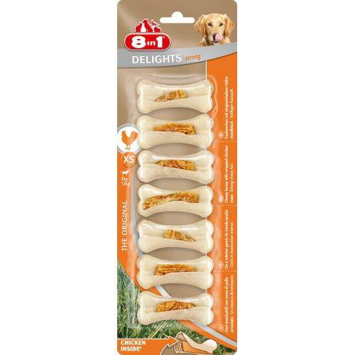 

8in1 кости для собак Delights strong c курицей XS(7шт)