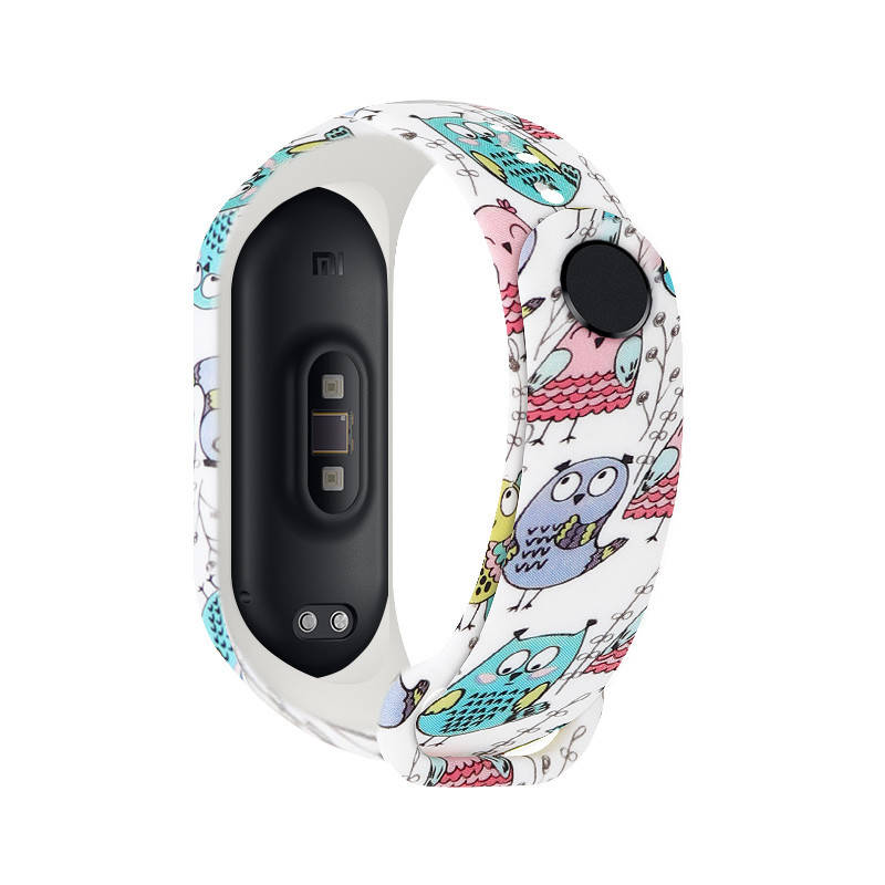 

Ремешок к браслету Mi band 4 3 с рисунком Owls