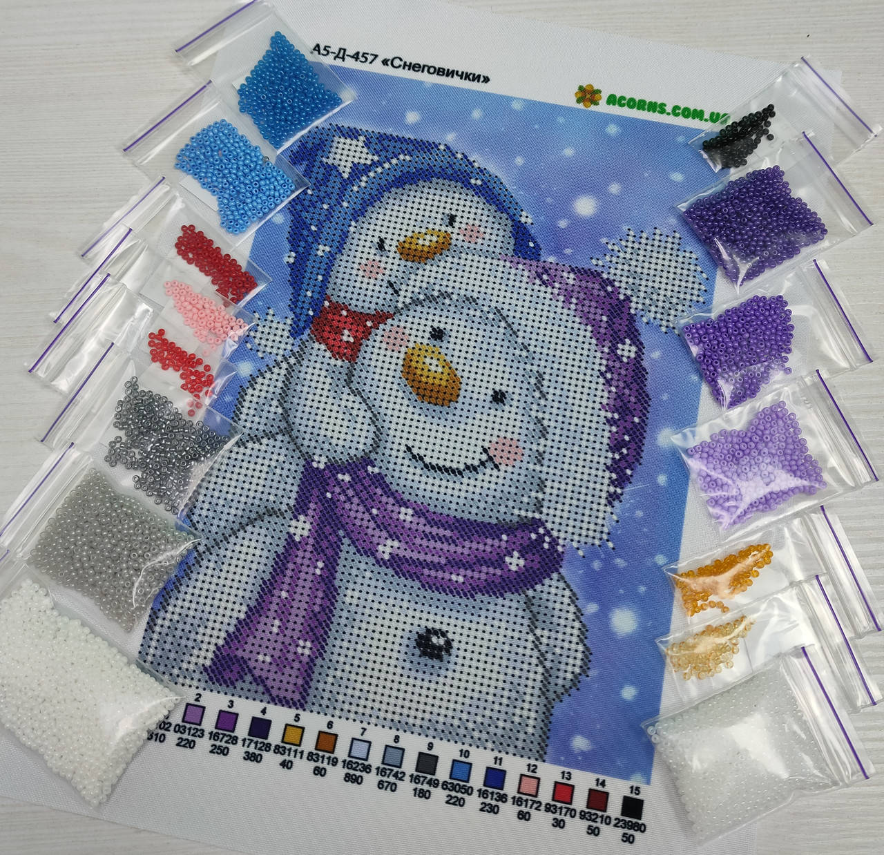 

Набор для вышивания бисером "Снеговички"